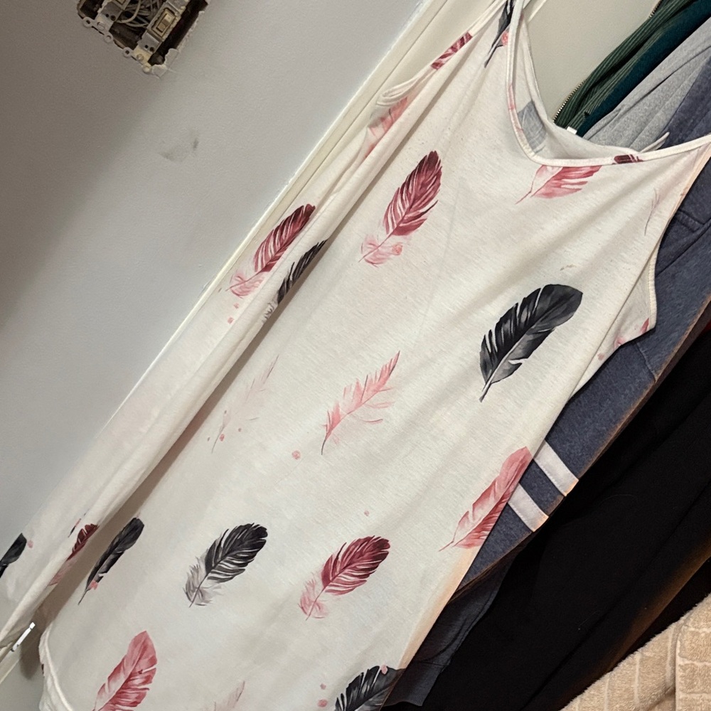 Feather Print Women's Knee Length Dress